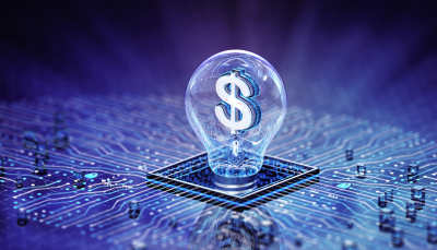 FinTech Idea. Digital Dollar Concepts. Financial Technology